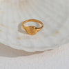 Stainless Steel Gold Plated Engraving Wildflower Tea Leaf Lavender Sunflower Signet Rings For Women - Image 20