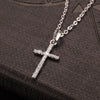 Crystal Cross Pendant Necklace in Gold-Tone or Silver-Tone - Image 2