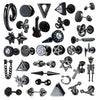 Small Black Punk Stud Earrings For Women Men Boy Zircon Geometry Stainless Steel Jewelry Accessories Earrings - Image 1