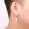 Unisex Titanium Stainless Steel Fish Bone Hoop Earrings Black Color HipHop Punk Chic Tassel Chain Man Party - Image 2