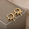 Punk Spike Rivet Hoop Earrings For Women Stainless Steel Huggie Earrings Ear Cuff Piercing Earring Gothic Jewelry Accessories - Image 2