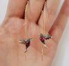Cute Colorful Birdie Long Chain Women Dangle Earrings Dance Party Accessories Delicate Little Bird Earrings - Image 6