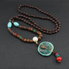 Vintage Handmade Necklace Nepal Buddhist Mala Wood Beads Pendant Necklace Ethnic Fish Horn Long Statement Men Women's Jewelry - Image 27