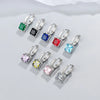Hoop Earrings For Women Square Cubic Zirconia Chunky Huggie Earrings Female Bride Wedding Jewelry - Image 2