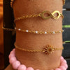 Sunflower Motif Anklet in Gold Tone Rose Gold Tone and Silver Tone - Image 2
