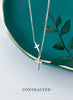 Modian Shining CZ Thick Cross Sterling Silver 925 Pendant Necklace for Women Adjustable Simple Necklace Fine Jewelry Accessories