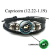 Luminous Bracelet 12 Zodiac Leo Libra Sagittarius Capricorn Aquarius Braided Leather Bracelet Glowing Jewelry - Image 13