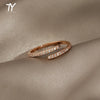 Minimalist Geometric Rose Gold Colour Rings For Woman Korean Jewelry Goth Accessories Student Girl's Simple Ring Set - Image 1