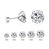 Round Cubic Zirconia Stud Earrings in Stainless Steel 3mm to 8mm - Image 10