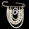 Handmade Metal Pearl Chain Greek Sorority Rhinestone Initial Number1 To Number 31 Brooches Apparel Jewelry - Image 18