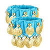 1 Pair Belly Dance Wrist Ankle Cuffs Bracelet Chiffon Gold Coin Costume Accessory Valentine's Day Gift Jewelry Women Girl - Image 6