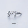 Minimalist Inlaid Cubic Zircon 12 Constellation Zodiac Sign Rings for Women Simple Silver Color Adjustable Ring Jewelry Gift - Image 7