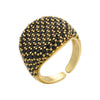 Wide Dome Pave CZ Statement Ring Gold Silver Plated Brass Multi-color Crystal Open Adjustable for Women Jewelry - Image 10