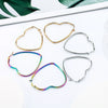 peach heart earrings circle jewelry simple pendant Earring stainless steel hoop earring 1 Pair Gifts for women girls - Image 4