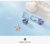 Modian Authentic 925 Sterling Silver Charm Ear Heart Shape Rainbow Crystal Dangle Earrings for Women Lady Jewelry Gift