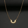 Stainless Steel Jewelry Geometric Pendant Necklace For Women Half Circle Spiked Collar Choker Chain Necklaces Gifts - Image 3
