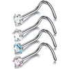 Surgical Steel Nose Stud Set 4 Pieces 20G in L Shape Screw and Bone - Image 18