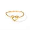 Stainless Steel Rings for Women Gold Color Couple Heart Ring Wedding Aesthetic Jewelry - Image 8