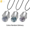 Csja Amethysts Stone Pendant Women Angel Wings Necklaces Flower of Life Necklace Wrapped Crystal Angel Caller - Image 7