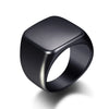 Wide Square Signet Ring for Men in Stainless Steel - Image 8