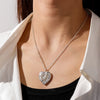 Sweet Peach Heart Love Chain Necklace for Woman Hollow Engraved Opening and Closing Heart Shaped Photo Box Pendant Collar - Image 5