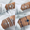 Boho Geometric Bracelet Bangle Sets For Women Vintage Star Map Hand Heart charm Beads Chains Jewelry Accessories - Image 1