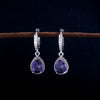 Female Earrings Silver Needle Purple Gem Earrings For Women Wedding Jewelry Girlfriend Gift - Image 2