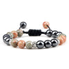 Hematite and Stone Bead Stretch Bracelet with 8 mm Beads in Multiple Colors - Image 21