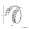 316L Stainless Steel Leaf Cross Opening Ring For Woman French Elegant 2 Color Wedding Jewelry Holiday Gift Beautiful - Image 3