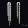 Long Tassel Drop Earrings for Women Silver Color Rhinestone Crystal Hanging Dangle Earring Bridal Wedding Jewelry - Image 31