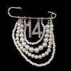 Handmade Metal Pearl Chain Greek Sorority Rhinestone Initial Number1 To Number 31 Brooches Apparel Jewelry - Image 31