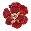 Blue and Red Enamel Flower Brooch Pin in Two Colors - Image 3