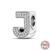 26 A-Z Alphabet Beads Silver Love Letter Charm Fit Bangle Charms Bracelet CZ Zircon Bead Jewelry - Image 24