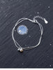 Modian Real 925 Sterling Silver Double-Layer Snake Chain Bracelet for Women with Lobster Clasp Link Chain Brangle Fine Jewelry