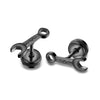 Small Black Punk Stud Earrings For Women Men Boy Zircon Geometry Stainless Steel Jewelry Accessories Earrings - Image 6
