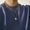 Salircon Punk Multilayer Chains Chunky Necklace Set Goth Spike Rivet Portrait Key Pendant Necklace Women Men Statement Jewelry - Image 2
