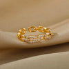 Classic Zircon Twist Chain Rings For Women Stainless Steel Elegant Couple Ring Wedding Jewelry Gift - Image 5