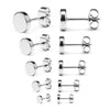 Round Black or Silver Stainless Steel Stud Earrings in 3 mm to 8 mm Sizes - Image 3
