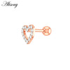 1PC Zircon CZ Leaf Heart Star Flower Ear Studs Cartilage Earring for Women Stainless Steel Small Ear Piercing Jewelry - Image 17