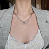 European and American Sweet Peach Heart Pendant Stainless Steel Choker Necklace For Women Korean Girl's Sexy Clavicle Chain - Image 2