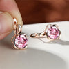 Mystic Rainbow Zircon Flower Earrings Multicolor Crystal Round Stone Hoop Earrings Rose Gold Color Engagement Earrings For Women - Image 5