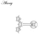 1PC Zircon CZ Leaf Heart Star Flower Ear Studs Cartilage Earring for Women Stainless Steel Small Ear Piercing Jewelry - Image 16