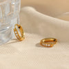 Clear Stone Pave Huggie Hoop Earrings in Stainless Steel - Image 6