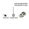 12-Pair Stainless Steel Piercing Stud Set with 3 mm or 4 mm Stone Options - Image 18