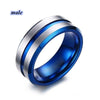 Jewelry Couple Ring Simple Stainless Steel Men Ring Elegant Blue/White Heart Zircon Women Rings Set Engagement Gift - Image 7