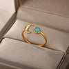 Opal Finger Rings For Women Stainless Steel Adjustable Couple Geometric Ring Handmade Aesthetic Jewelry Gift - Image 17