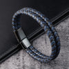 Men Jewelry Red Braided Leather Rope Bracelet Black Magnetic Buckle Bracelets Punk Men Wrist Band Hombre - Image 9