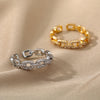 Classic Zircon Twist Chain Rings For Women Stainless Steel Elegant Couple Ring Wedding Jewelry Gift - Image 4