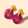 Colourful Big Round Drop Earrings For Women Statement Long Resin Geometric Earrings Korean Simple Jewelry - Image 9