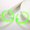 Geometric Big Star Heart Neon Acrylic Hoop Earrings For Women Punk Fluorescent Green Yellow Big Round Hoop Party Jewelry - Image 10